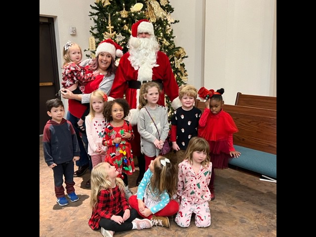 santa visits kinder class